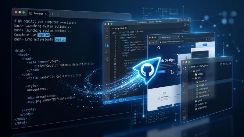 GitHub Copilot computer use terminal with desktop apps