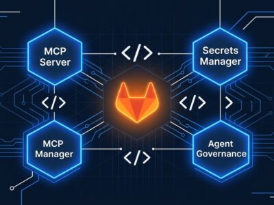 GitLab 19.5 release showing MCP server GA, Secrets Manager on OpenBao, and external agent governance dashboard features