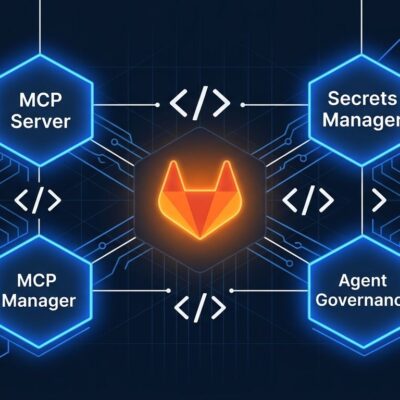 GitLab 19.5 release showing MCP server GA, Secrets Manager on OpenBao, and external agent governance dashboard features