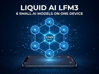 Liquid AI LFM3 six open-weight models hexagon neural network diagram
