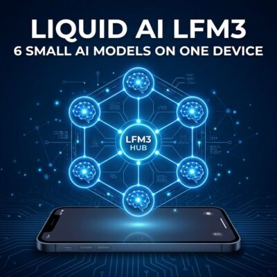 Liquid AI LFM3 six open-weight models hexagon neural network diagram