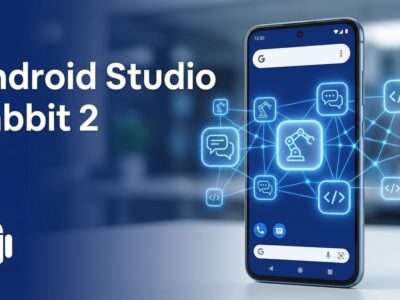 Android Studio Rabbit 2 showing BYOA multi-agent interface with ACP protocol connections